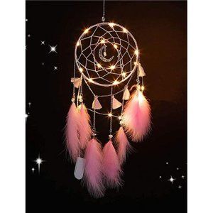 Pink Dream Catcher, Room Nursery Decor for GirlsBoys,Handmade Feather Wall Decor
